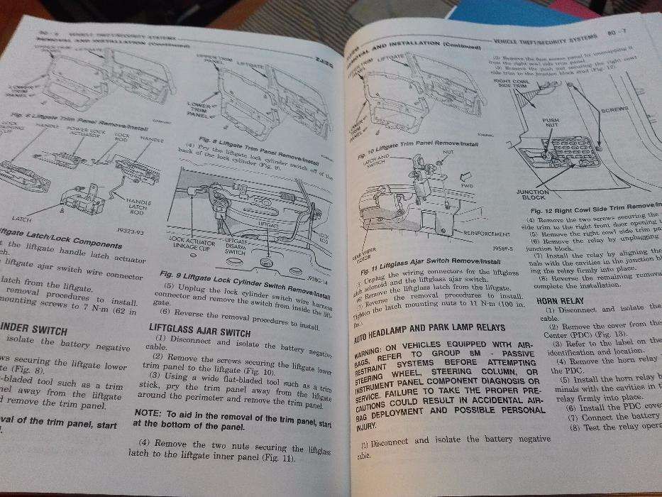 Livro "Service Manuel Suplement Jeep Grand Cherokee 1996"