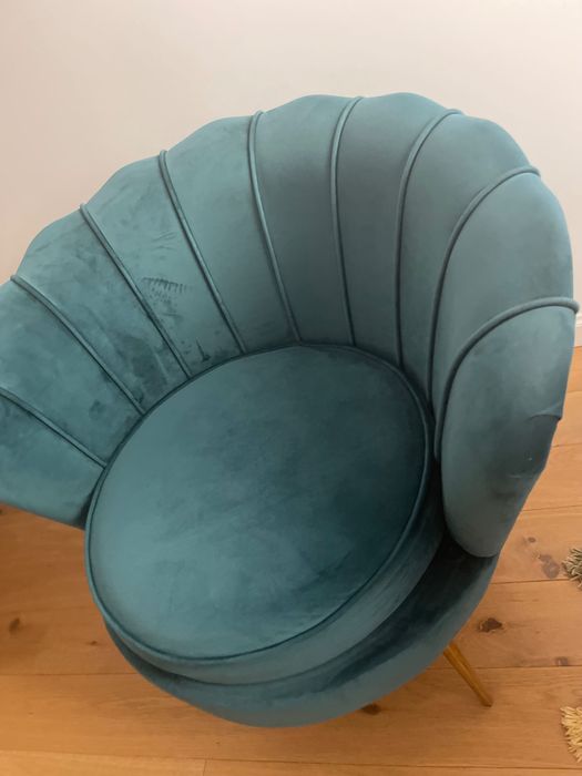 Fotel tapicerowany Muszla