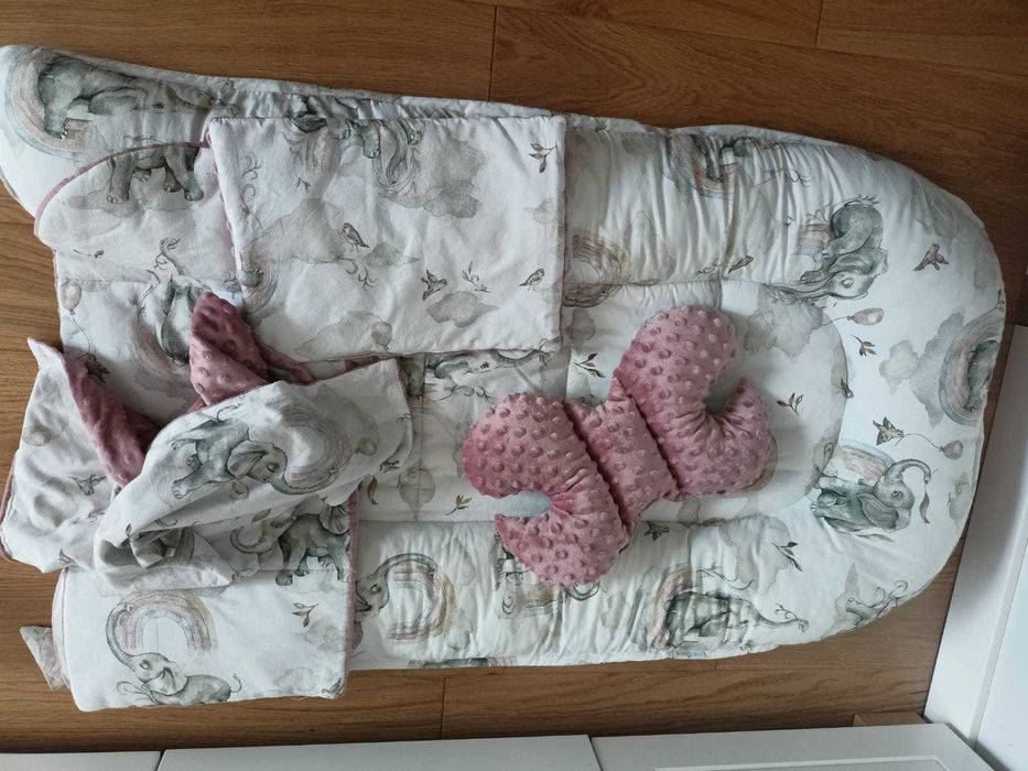 Babymam kokon niemowlęcy gniazdo kojec minky 6 el.