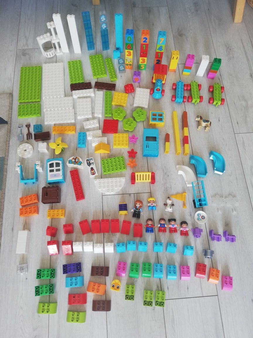 Lego duplo, kraina lodu, ciuchcia itp. 220 elementów mix