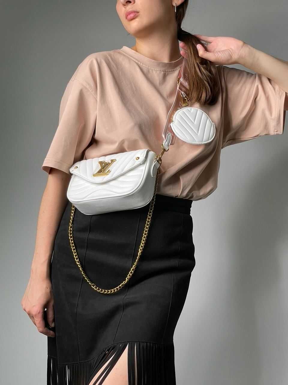 сумочка  LV New Wave Multi Pochette Bag White/Gold