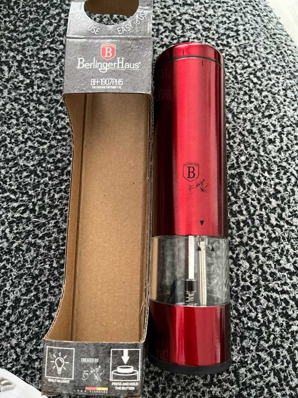 Młynek do pieprzu i soli elektryczny Burgundy Metallic Line BH-190
