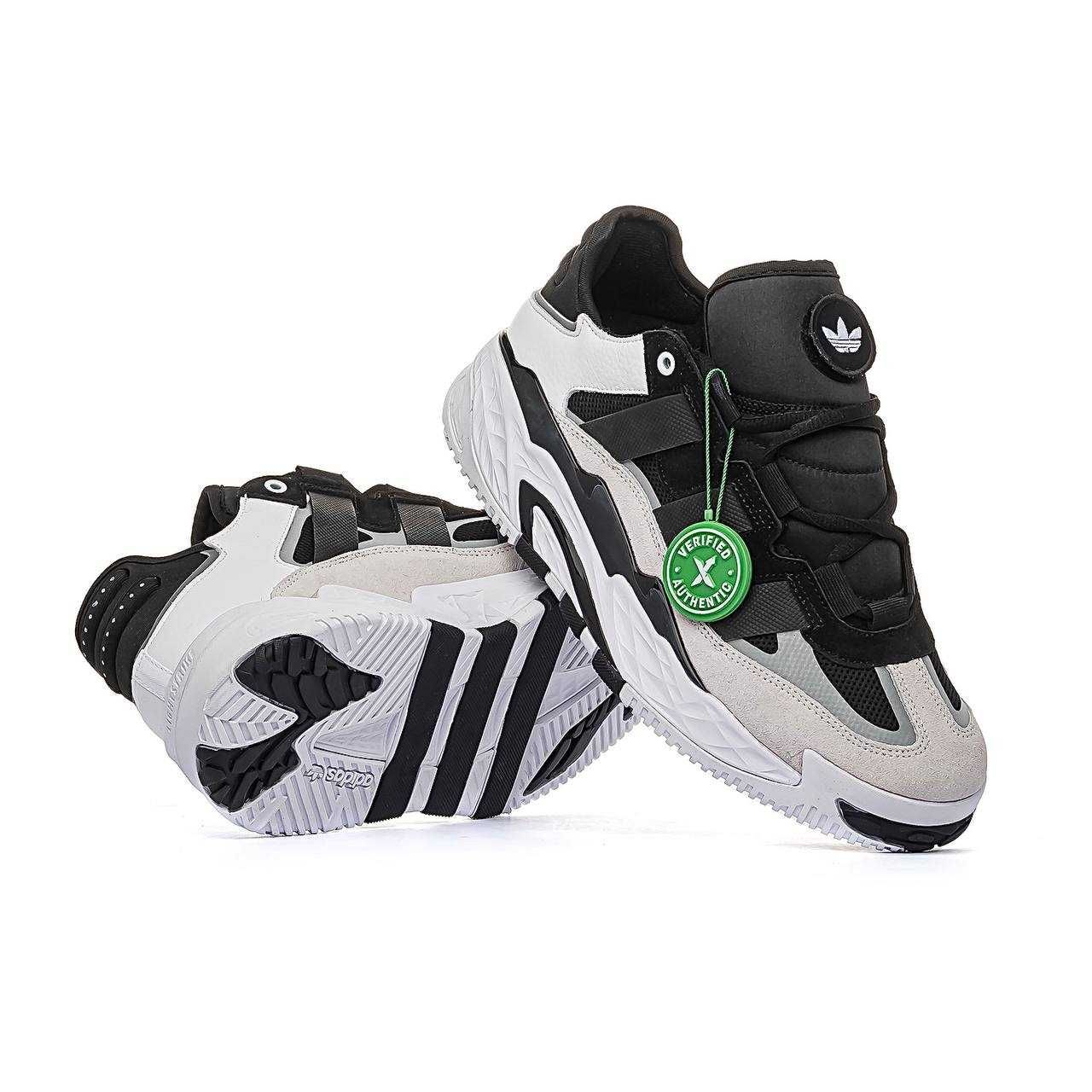 Мужские кроссовки Adidas Niteball Black&White. Размеры 41-45