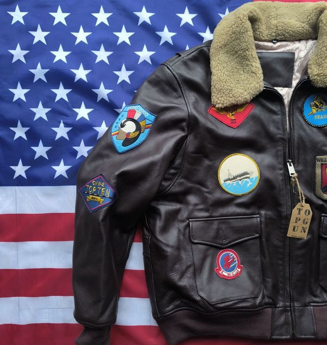 Top Gun kurtka pilotka bardzo duża 3XL skórzana brązowa 2022 XXXL USN