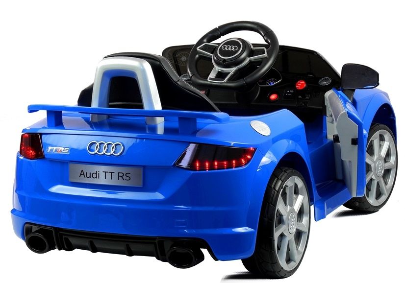 Samochód elektryczny AUDI TT RS Gumowe koła Pilot Skóra Niebieski