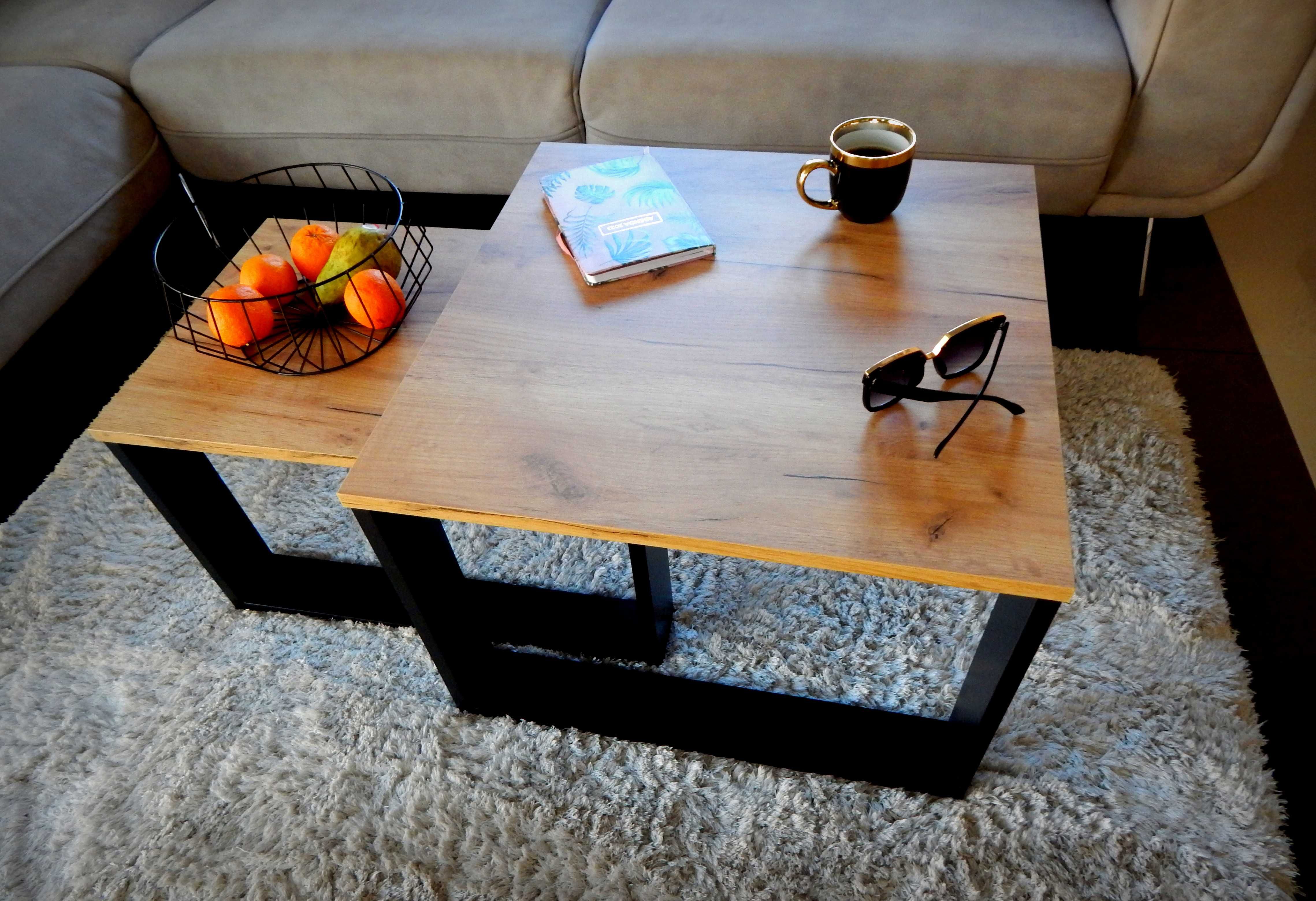 Stolik kawowy 2w1 stoliki kawowe komplet loftowy loft zestaw