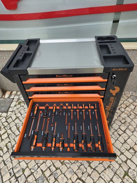 Carrinho de ferramentas 7 gavetas 6 completas novo