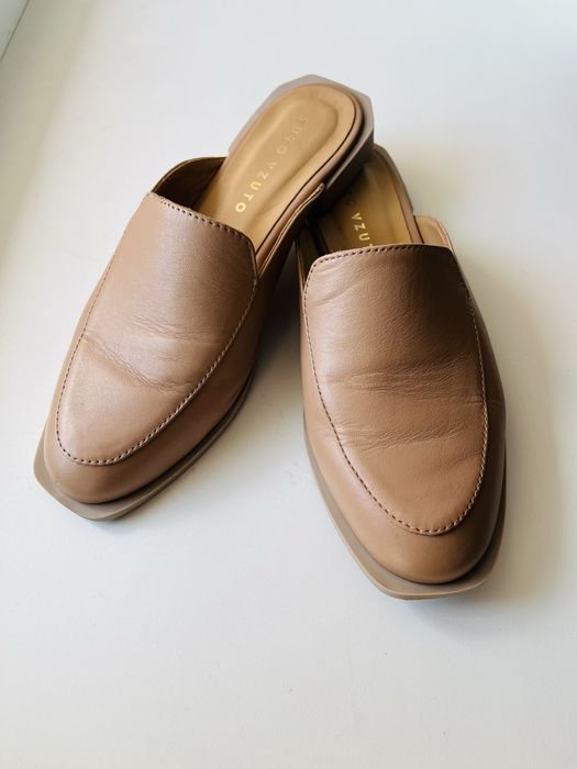 Мюлі (сабо) жіночі бежеві. Шльопанці із закритим носком