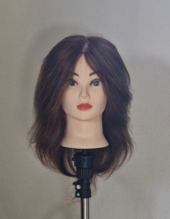 Główaka fryzjerska do czesania lalka 100% włos ludzki