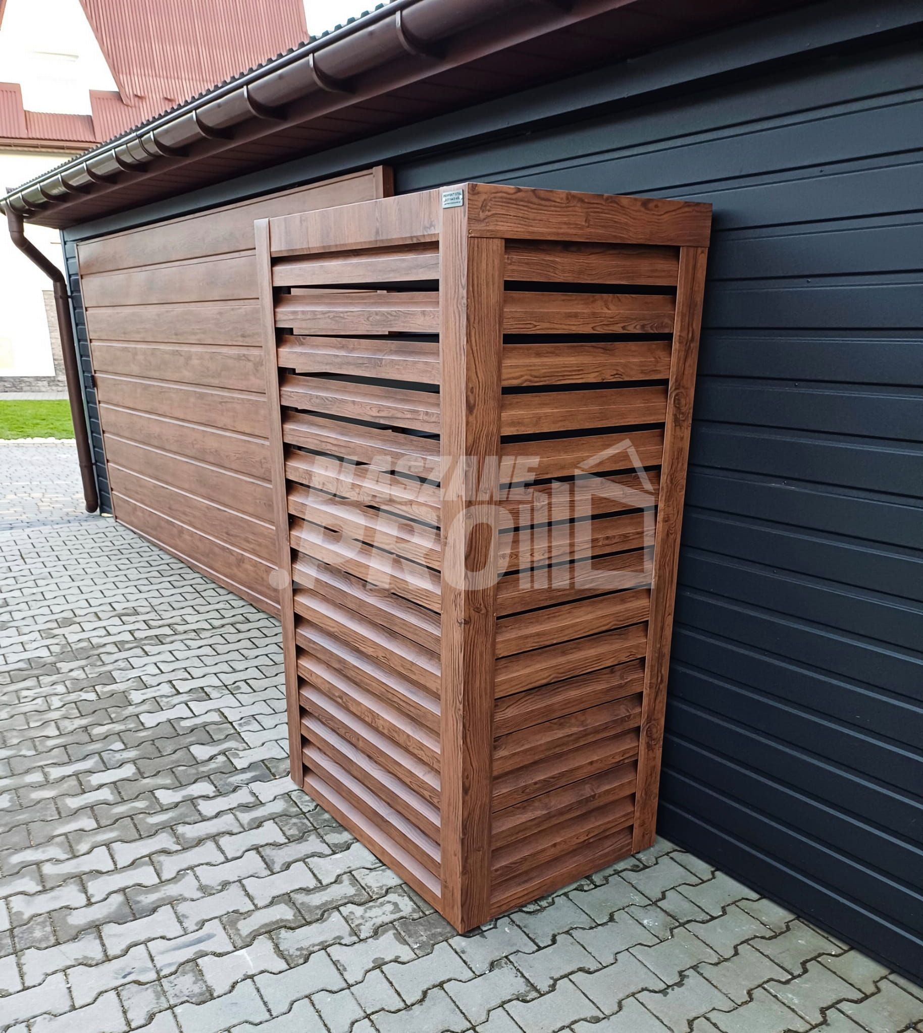 Osłona pompy ciepła 70x40x190 cm ciemny orzech GP316