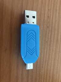 Adaptador USB para Micro USB com Leitor de cartoes SD e Micro SD
