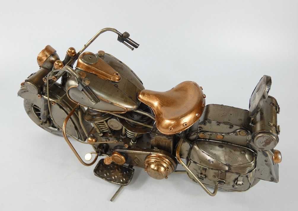 Metalowy MOTOR retro pojazd 36,5 cm motocykl