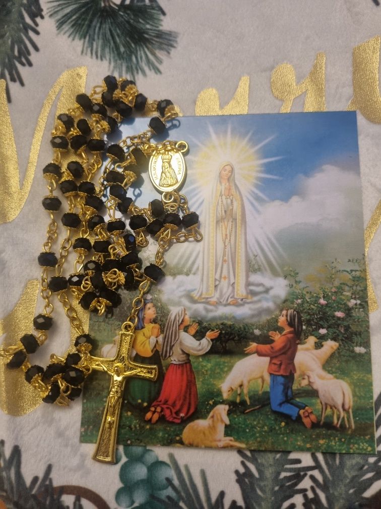 Piękny szklany Różaniec z Fatimy.Portugalia.