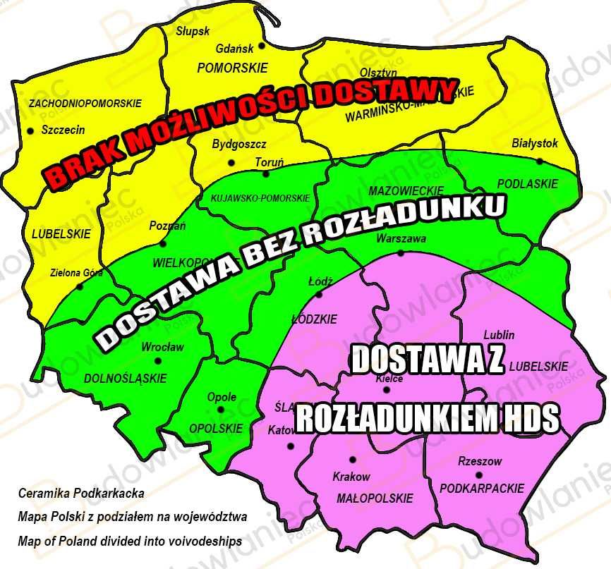 Cegła ceramiczna Pustak 25 P+W kl.15 Ceramika Podkarpacka dost.Wrocław