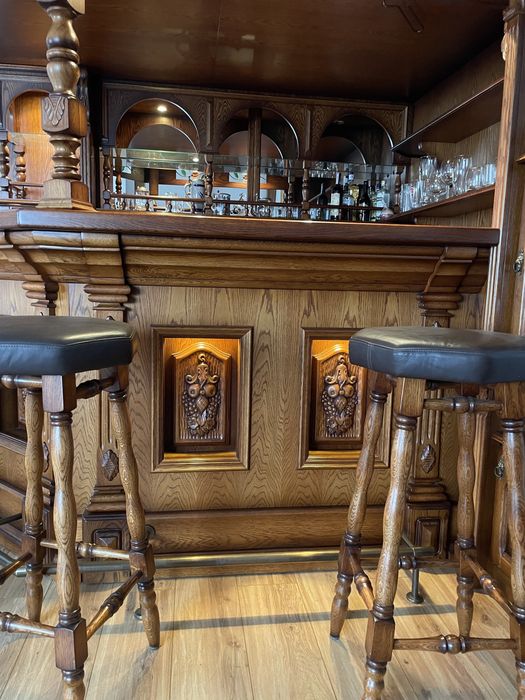 Barek dębowy, barek drewniany, bufer, hokery