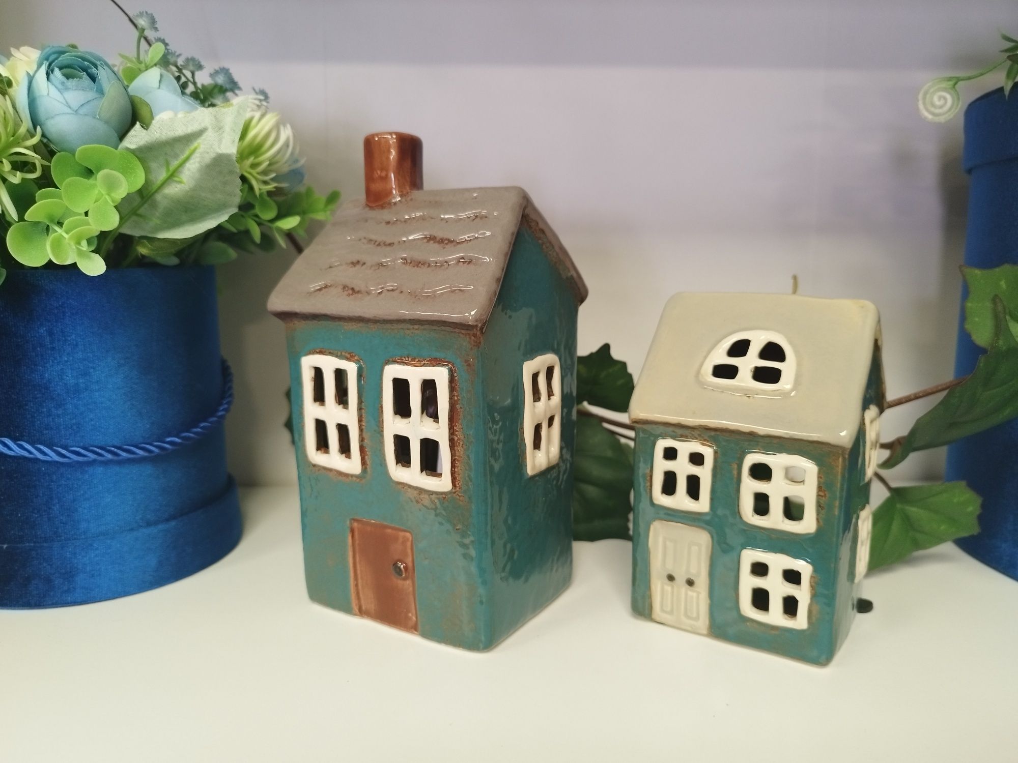 Domki ceramiczne na tealighty 2 szt