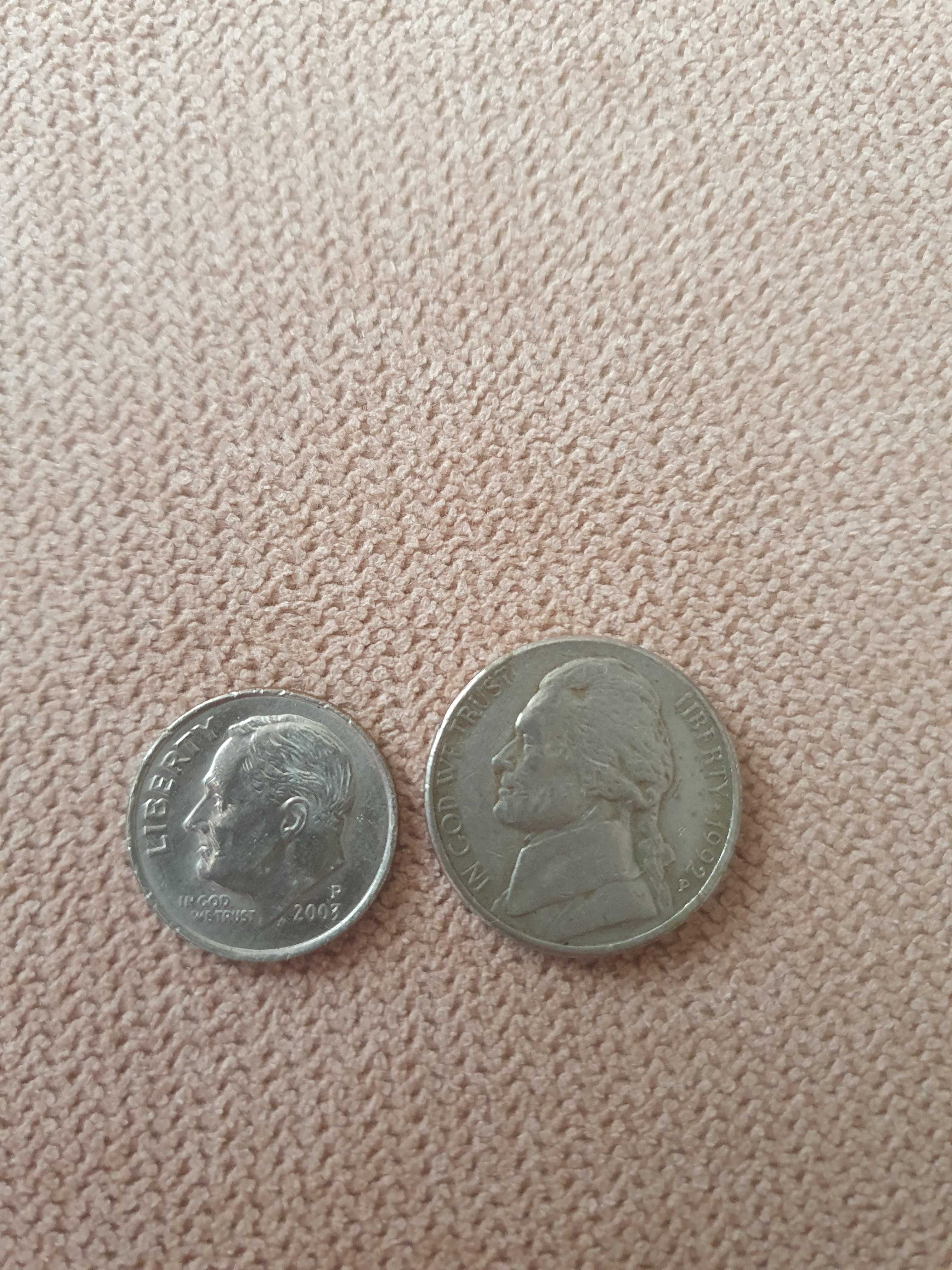 Монета США one dime та 5 центів