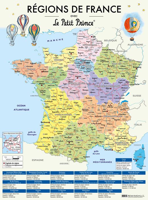 Poster As Regiões de França do livro O Principezinho - Novo