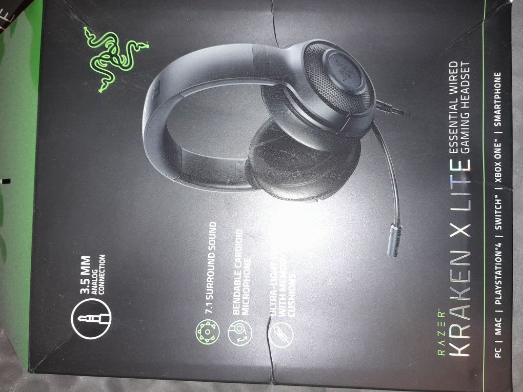 Słuchawki przewodowe RAZER Kraken X Lite Stan bardzo dobry