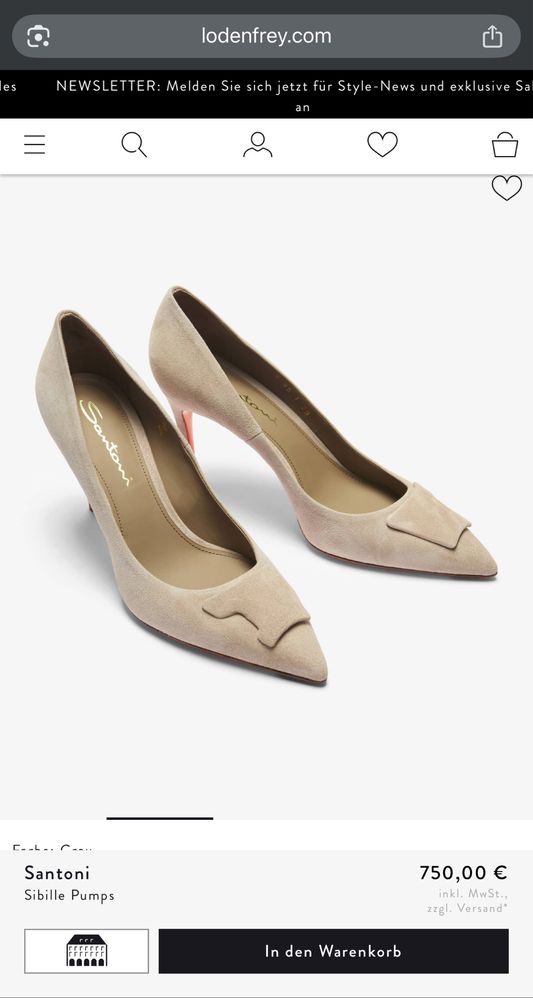 Оригінальні, нові каблуки Santoni