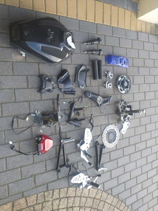 Yamaha mt07 rama z dokumentami 14r dźwignia wentylator set tracer kart