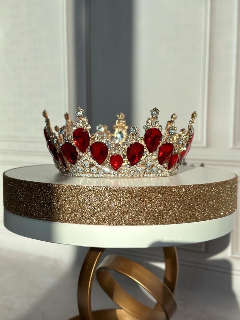 Круглая Тиара,корона Диадема полного круга,декорации торта, для головы