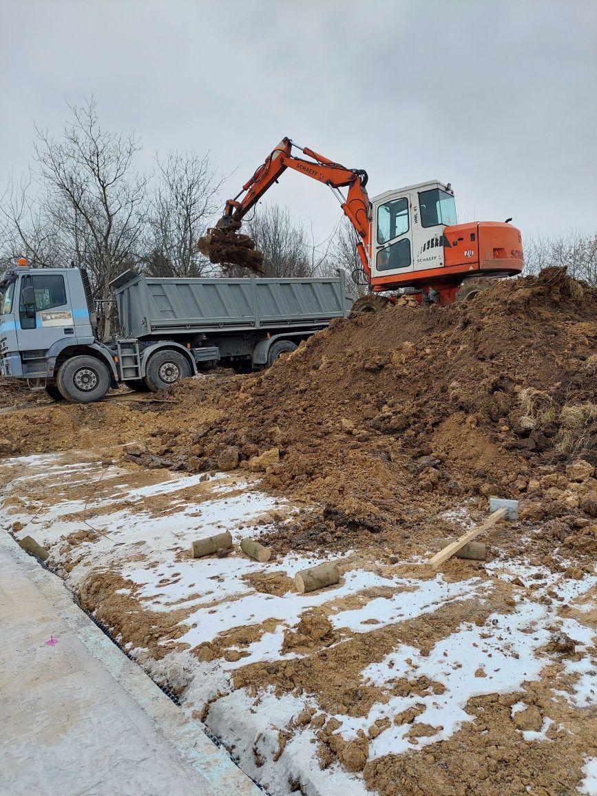 Koparka, koparko-ładowarka, dziobak, transport materiałów sypkich