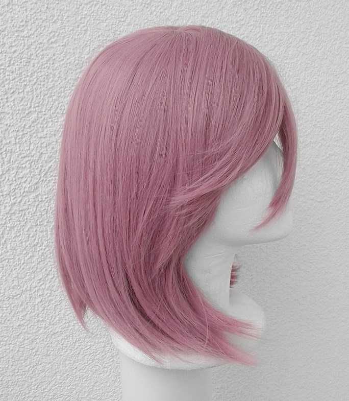 Różowa krótka bob peruka z grzywką cosplay wig Amano Ririsa Aira anime