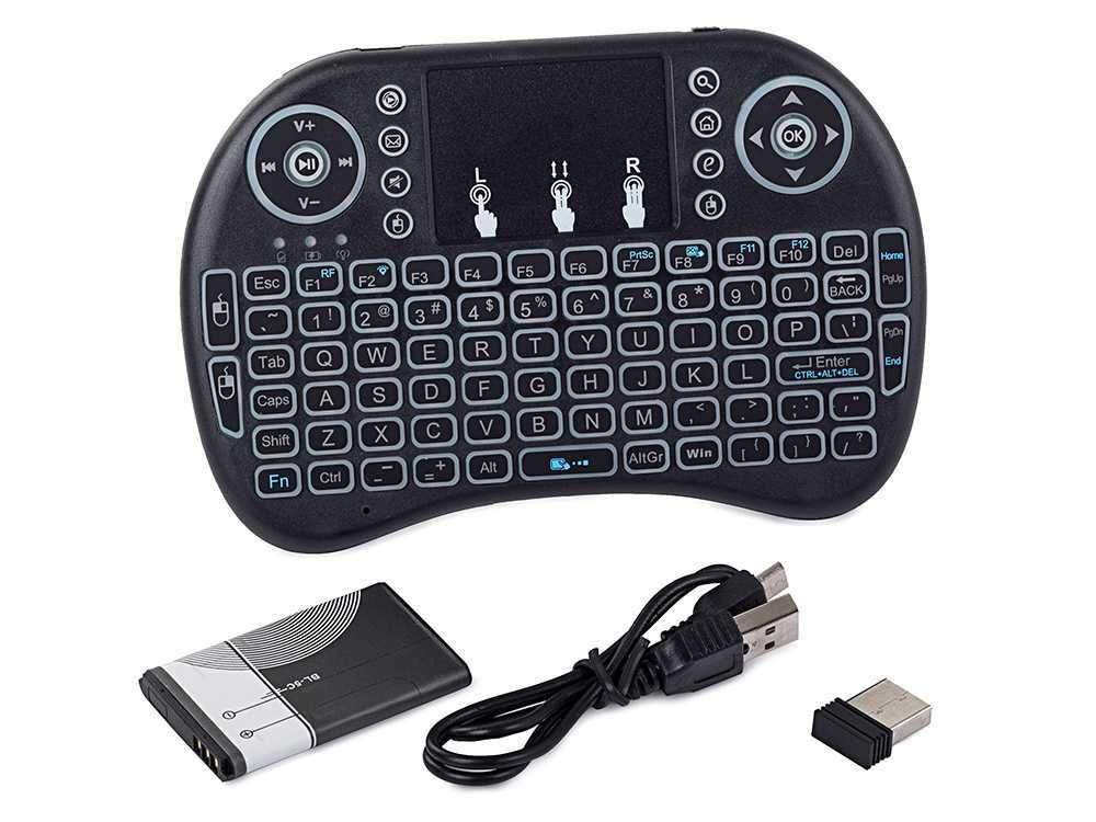 Klawiatura bezprzewodowa MINI podświetlana TV LED