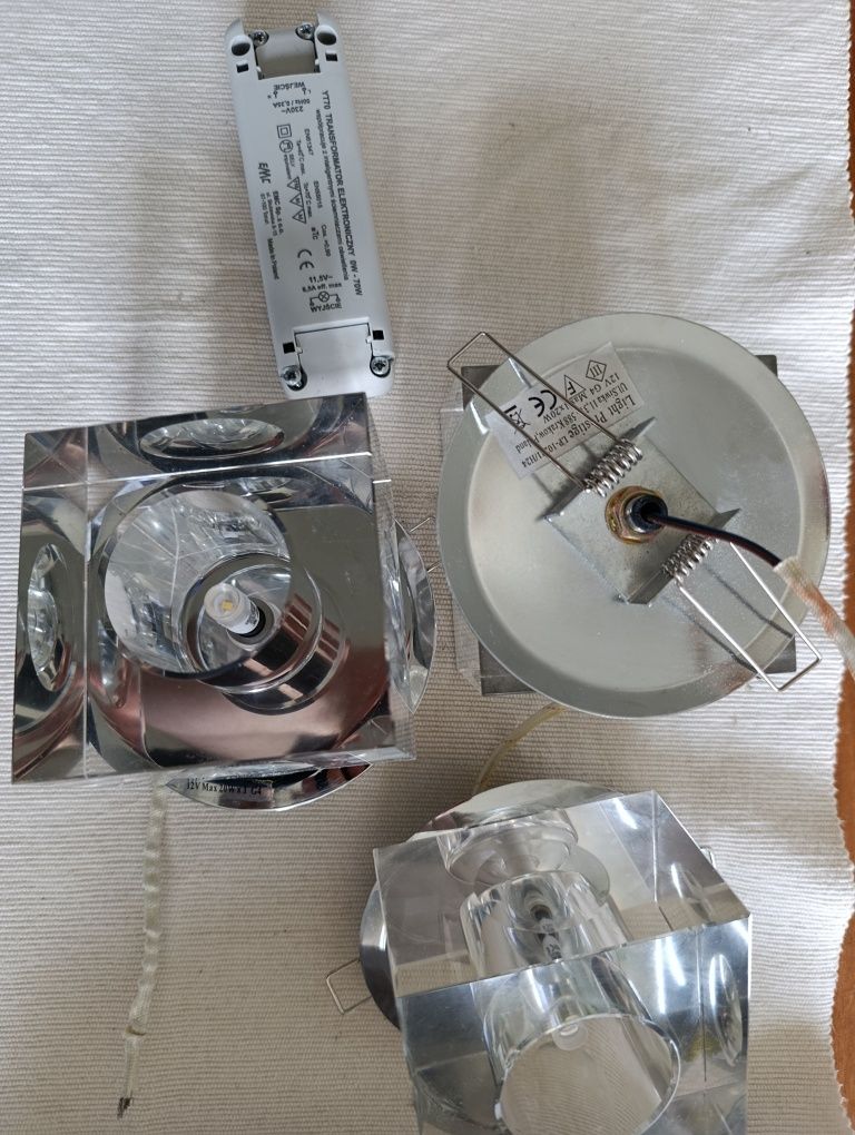 Lampy sufitowe szklane kostki 3 sztuki LED