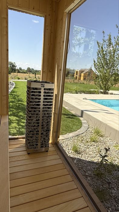 Sauna zewnętrzna ogrodowa.