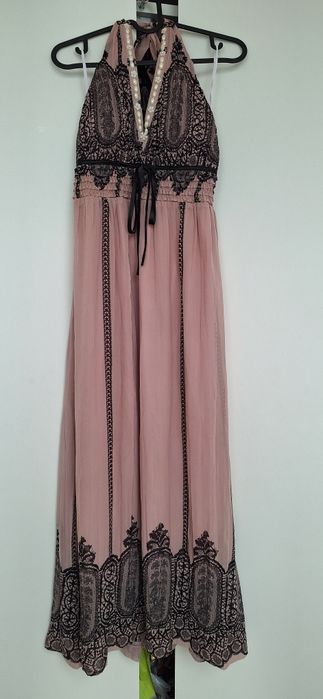 Sukienka maxi brudny róż