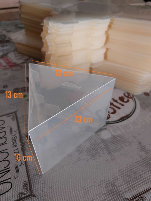 180 Embalagens PET Triangular transparente NOVAS (fatia de bolo)
