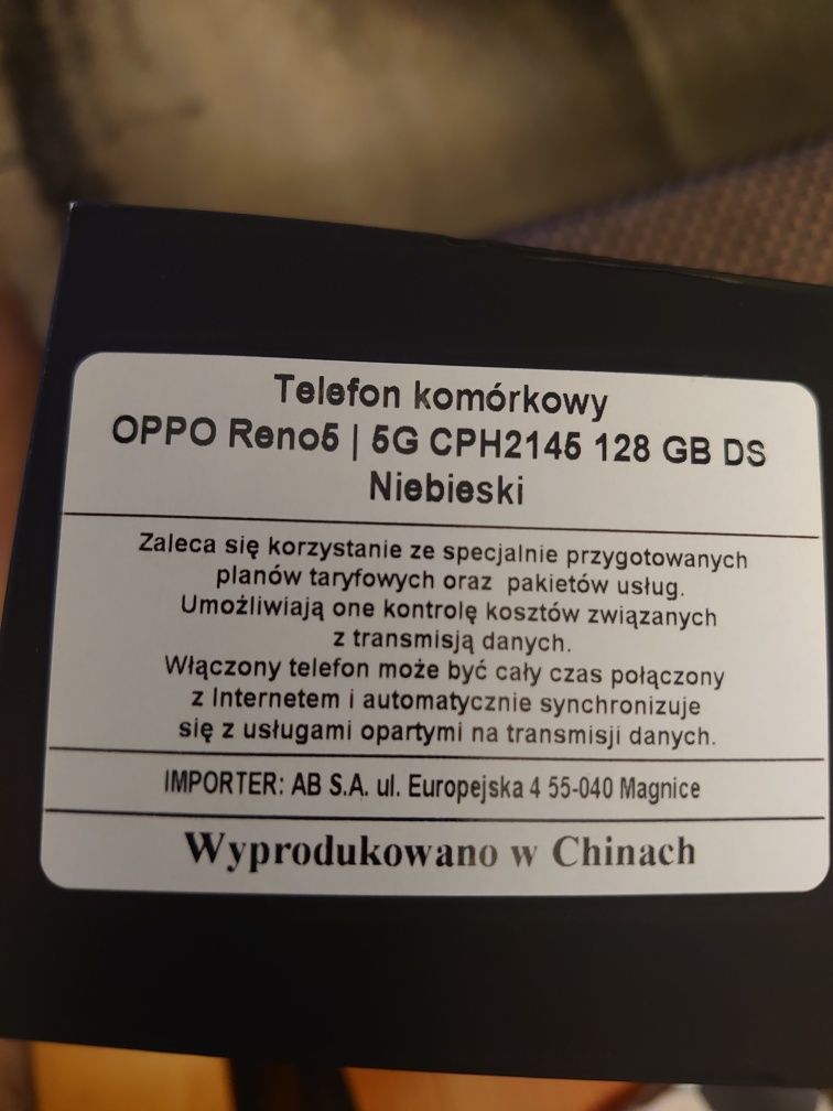 Oppo Reno 5 5G niebieski