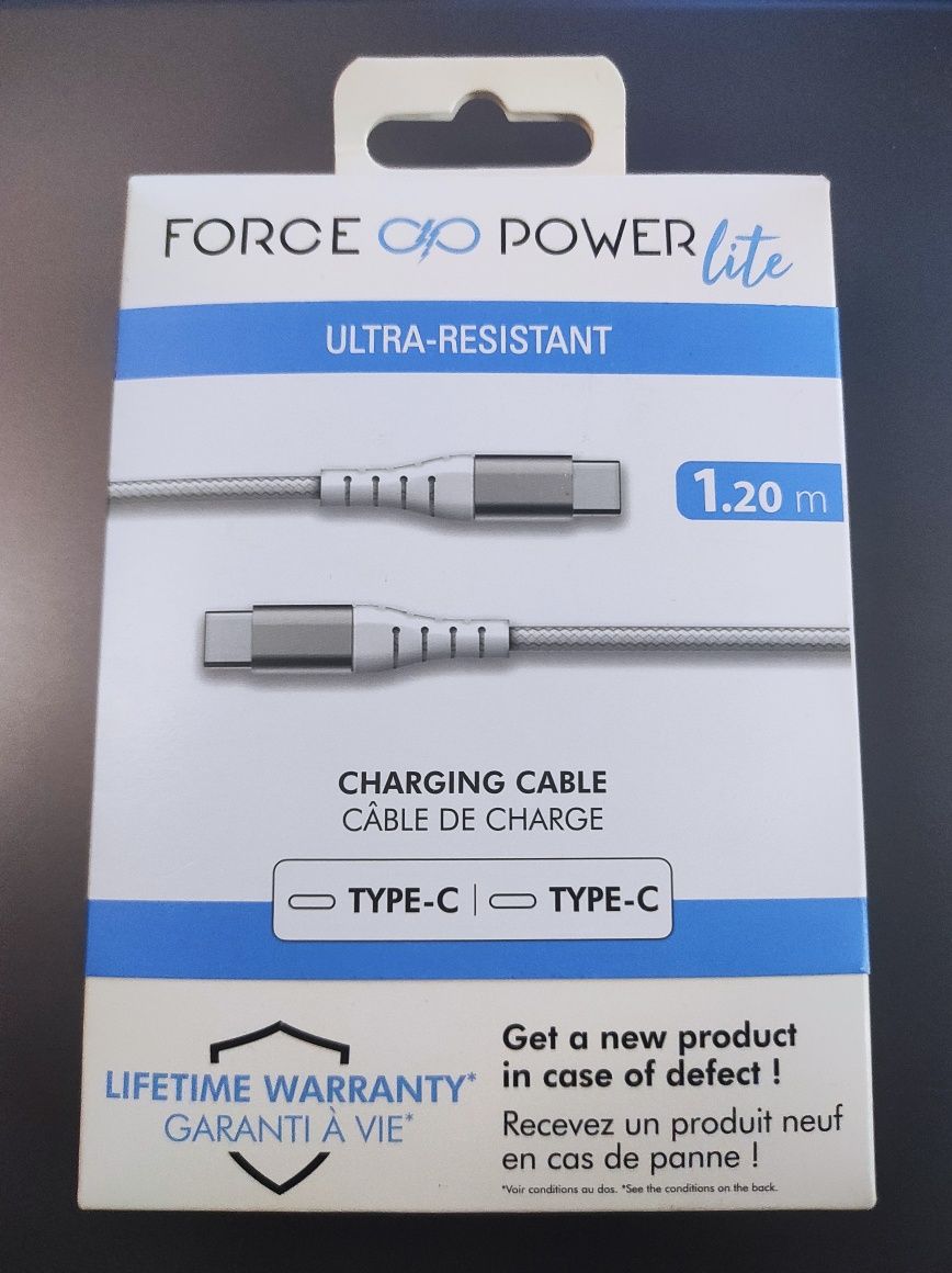 Kabel USB-C na USB-C Force Power 1,2m szybkie ładowanie