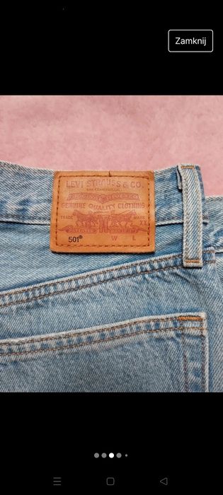 Jasnoniebieskie jeansy Levi's 501 , dziury,  W 26 L 28