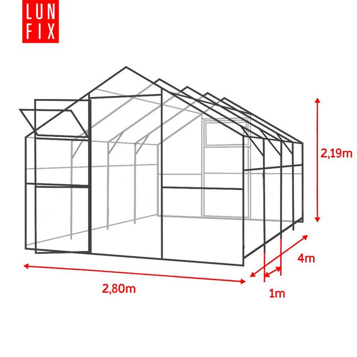 Szklarnia 2,8x4m poliwęglan 4mm profil stalowy 20x40 polska produkcja