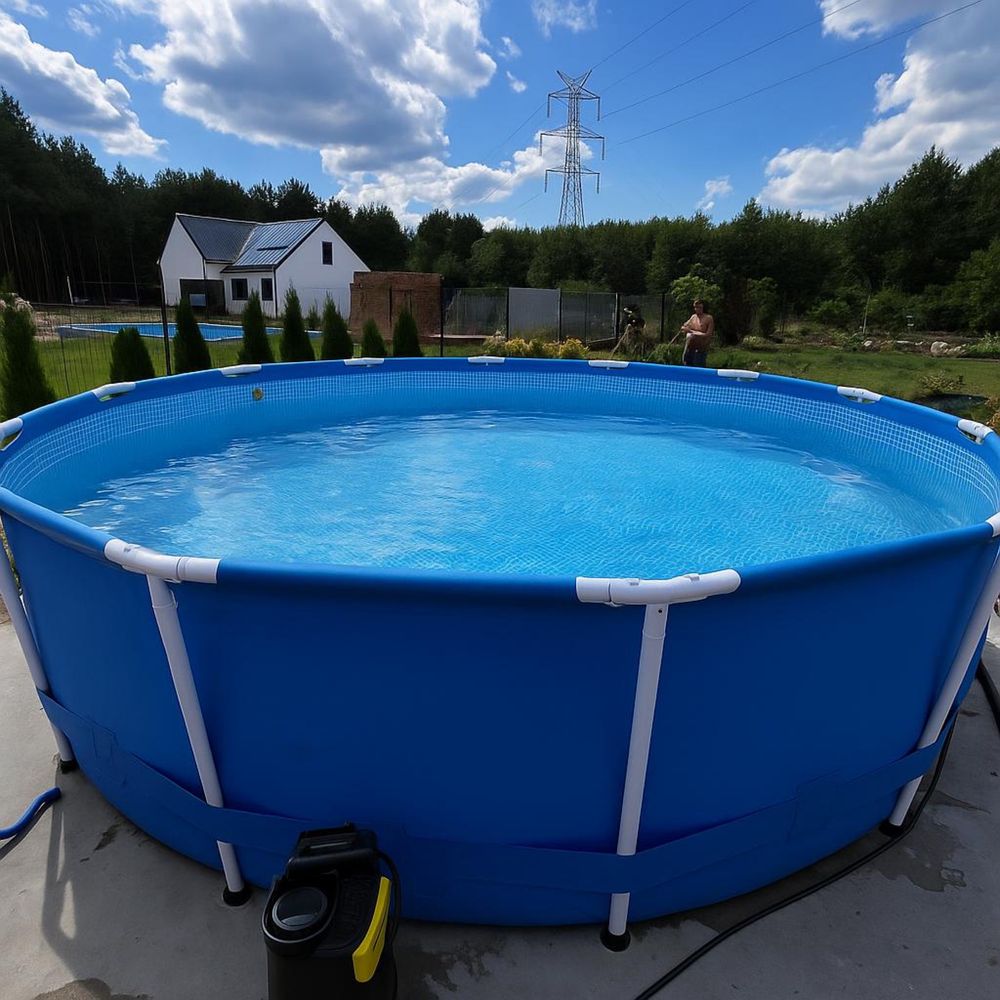 Sprzedam duzy basen ogrodowy srednica 4.5m