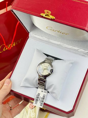Часы женские Cartier серебро в полной комплектации