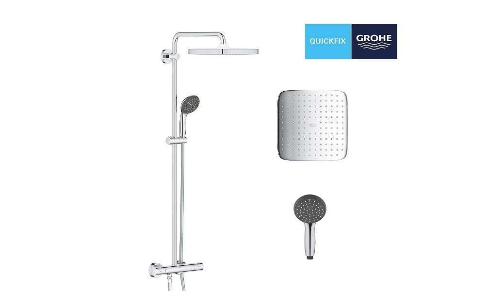 Душова система з термостатом Grohe Vitalio Cube 250 26696000