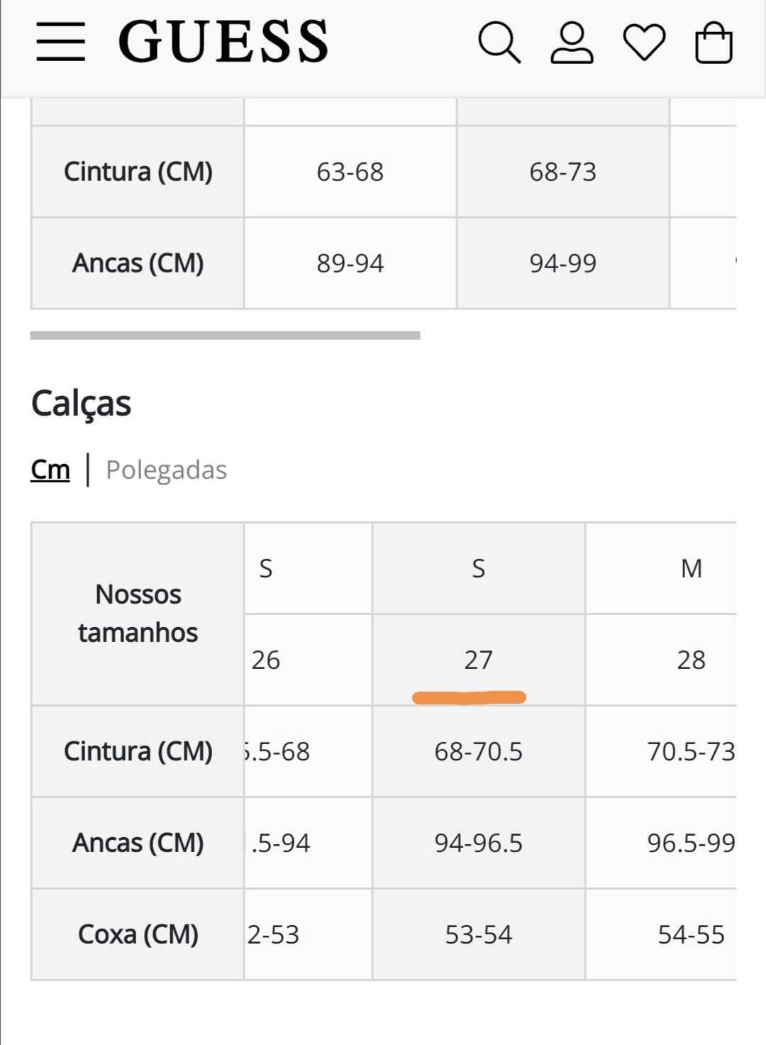 Calças Guess, 27