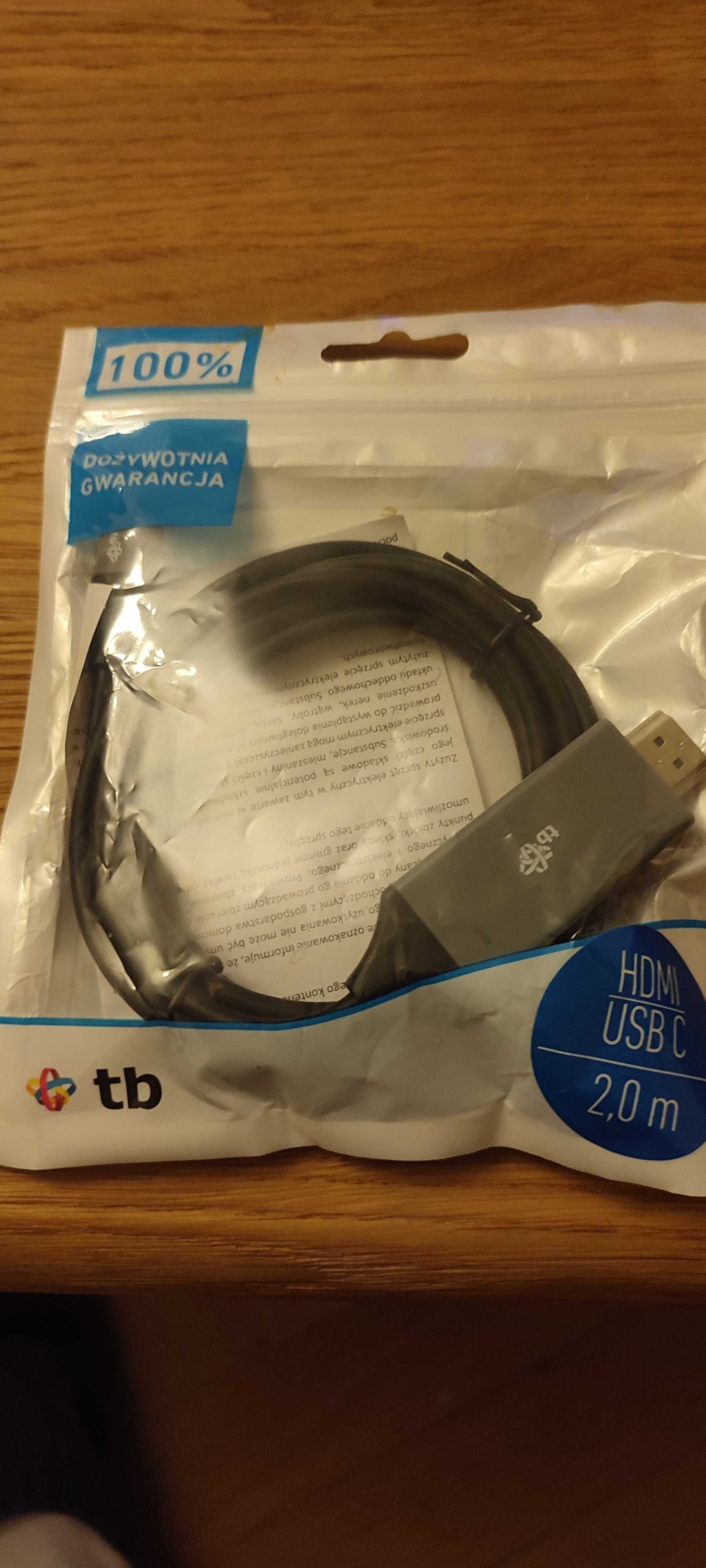 TB Kabel HDMI 2.0V - USB 3.1 typ C Nowy w okazyjnej cenie!