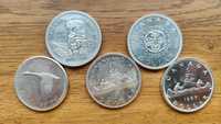 Srebrne monety Kanada dolar kanu totem gęś 5 szt.