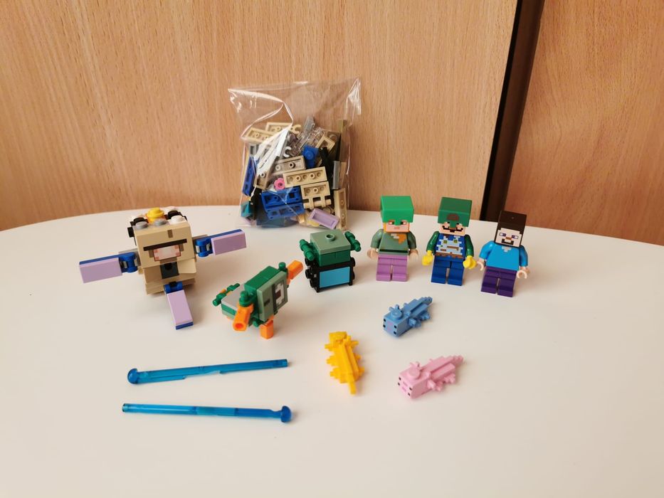 Klocki LEGO Minecraft figurki akcesoria aksolotle guardian