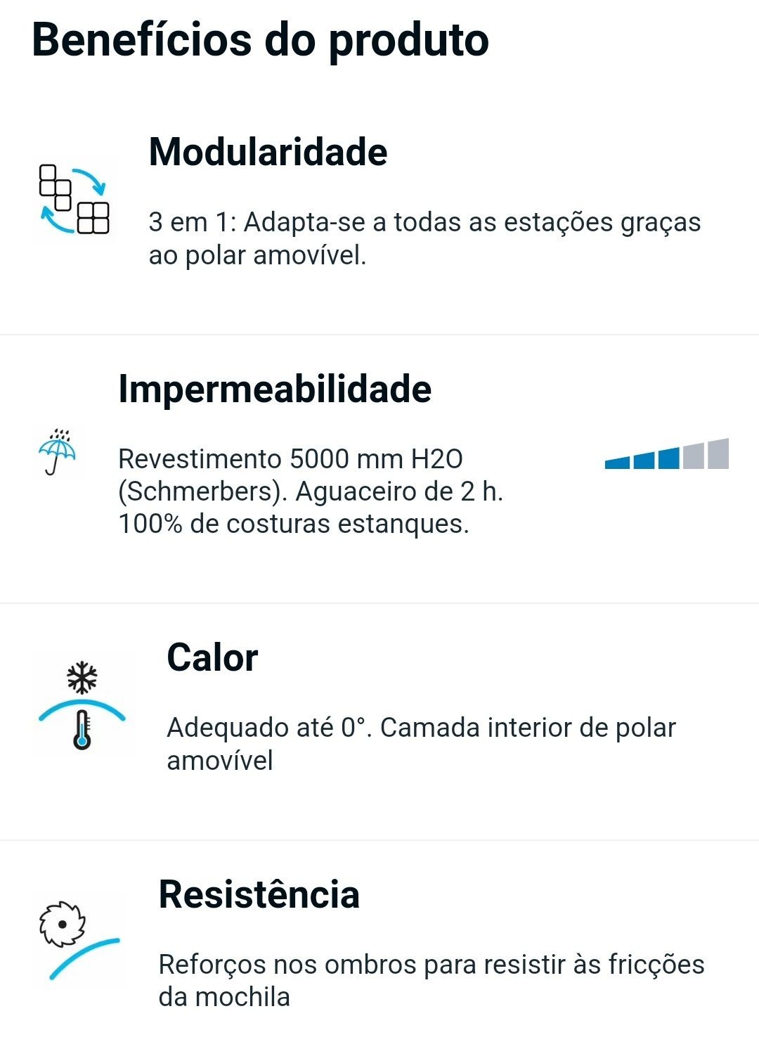 Casaco 3 em 1 Impermeável de Trekking Viagem Decathlon (S)