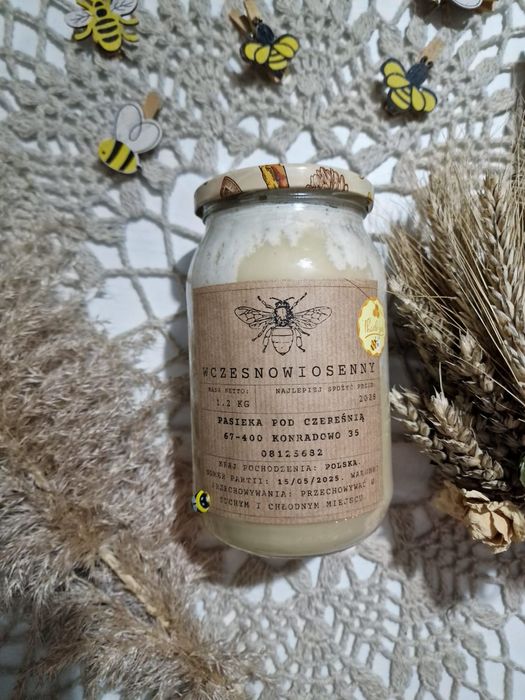 1.2 kg Miód rzepakowy, wczesnowiosenny, lipowy, akacjowo-faceliowy