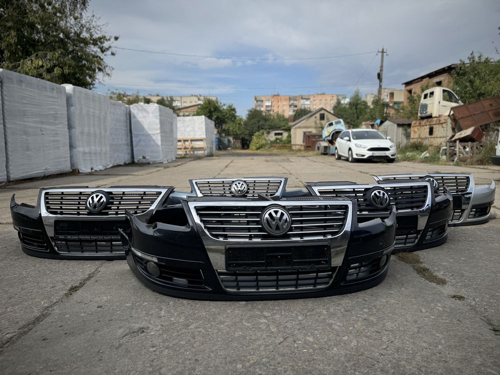 Бампер passat b6 голий в зборі пассат б6 передний vw passat b6 решітка