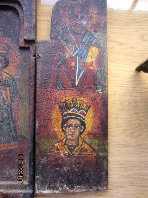 Ико́на-триптих ‘‘Матерь божья’’ Греция 28 x 36 cm 18 век