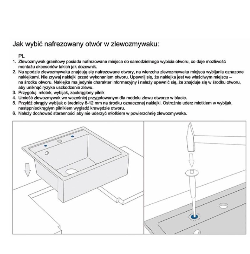 Quadron KURT 110 kuchenny zlewozmywak granitowy BIAŁY