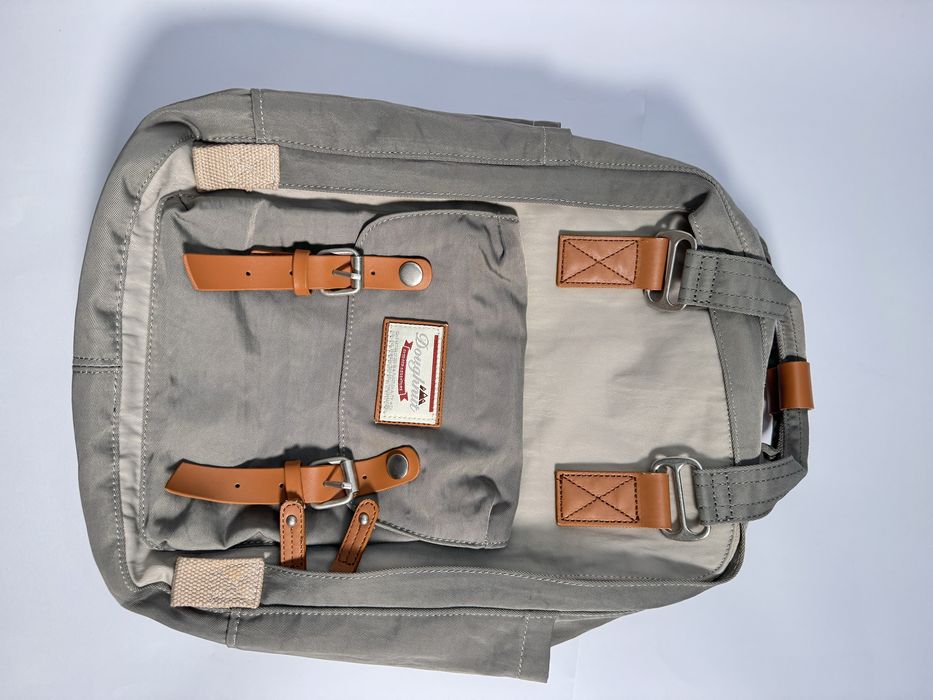 Портфель бежевий із вставками із екошкіри